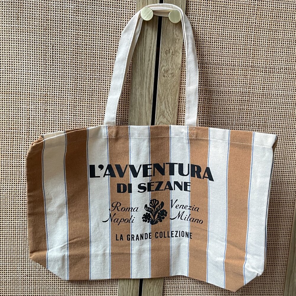 NWOT Sezane "L''AVVENTURA DI SEZANE" canvas tote